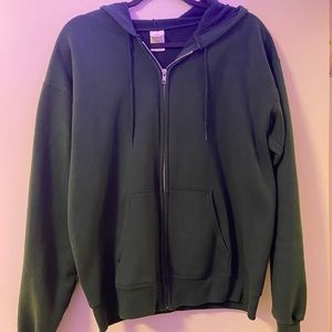 Forest green zip-up hoodie